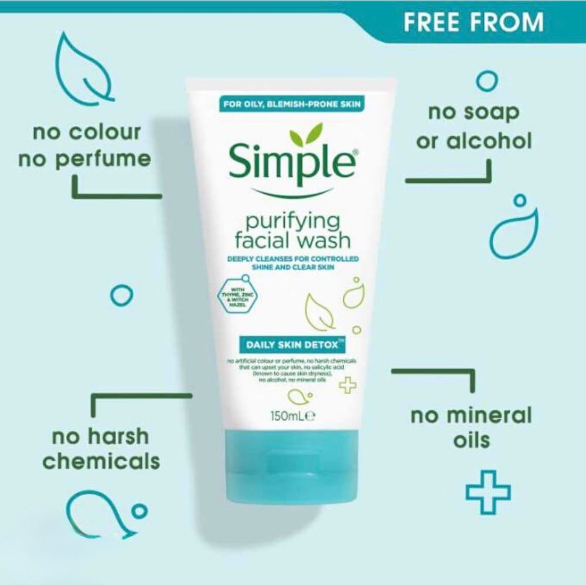Simple Daily Skin Detox Purifying Gel Wash 150ml