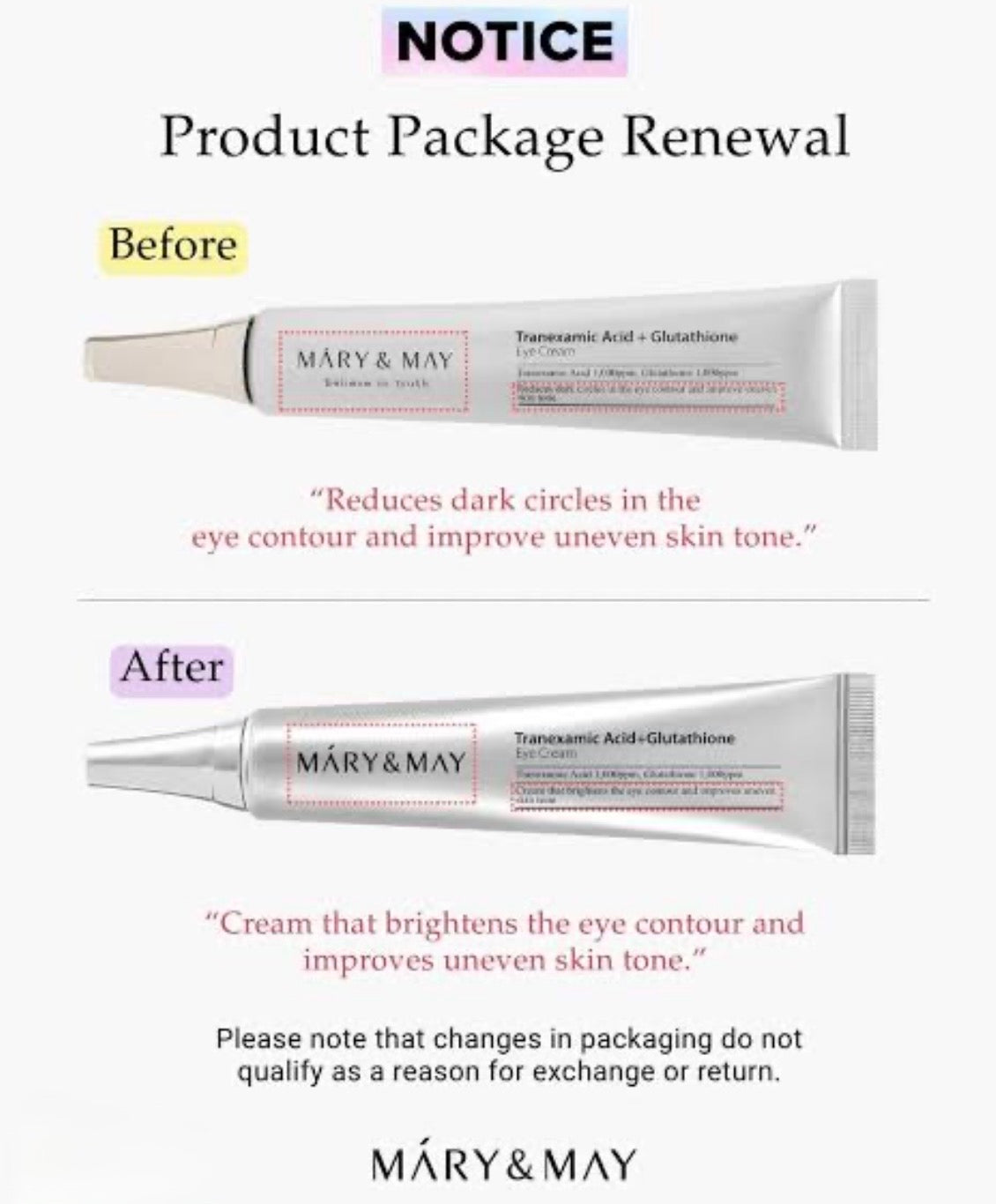 Mary &May Tranexamic acid +Glutathione Eye Cream 30g