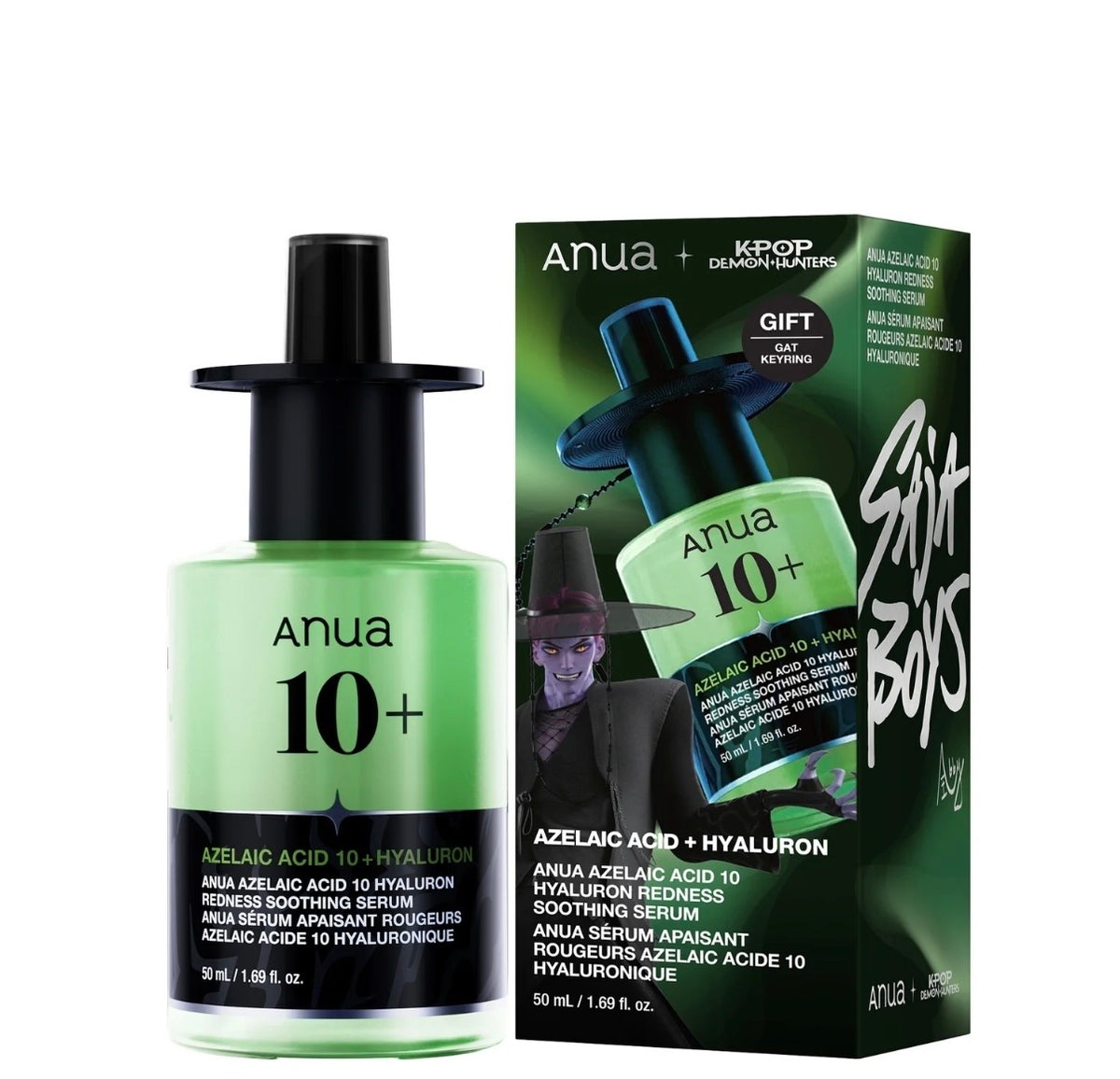 Anua - Azelaic Acid 10 Hyaluron Redness Soothing Serum Set Kpop Demon Hunters Collaboration 50ml