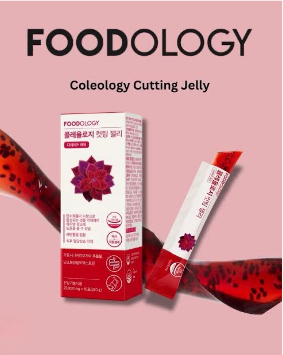 FOODOLOGY Coleology Cutting Jelly, Pomegranate Flavor, 10 Sticks