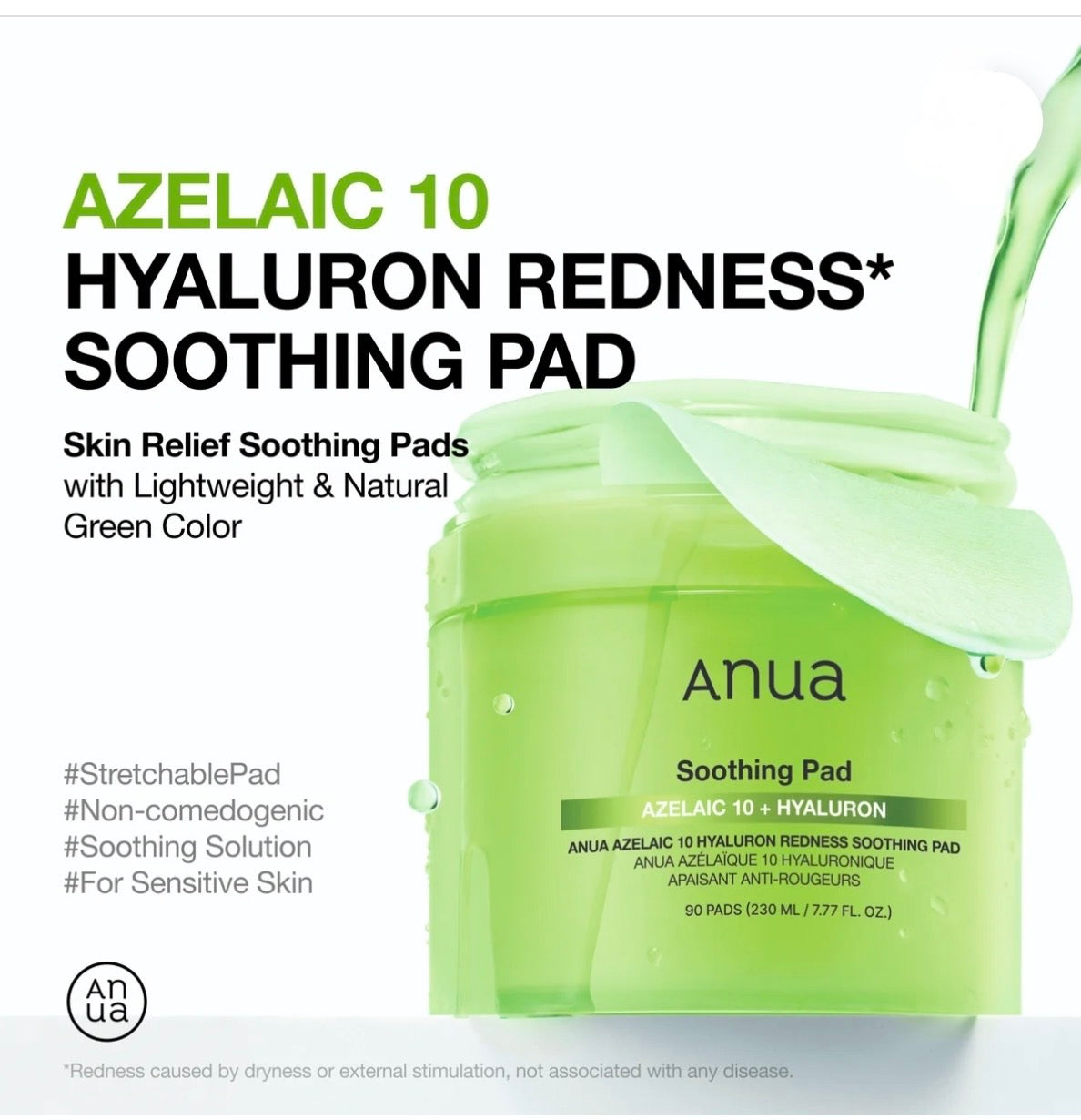 Anua Azelaic 10 Hyaluron Redness Soothing Pad